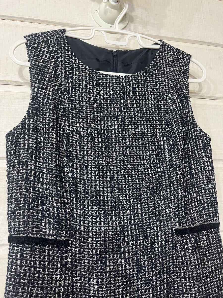 ☆コムサイズムCOMME CA ISMセレモニー美品 セットアップ ツイード フォーマル 入学式 卒業式 ノーカラージャケット_画像9