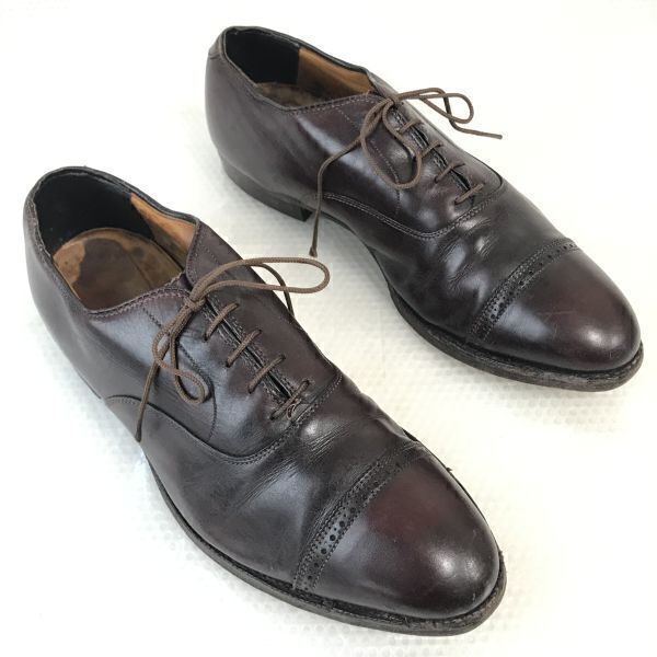 vintage★オールデン/ALDEN 905★ストレートチップ/パンチドキャップトゥ【9.5D/27.0-27.5/バーガンディ】靴/CAP TOE/dress shoes◆pJ-92_画像2