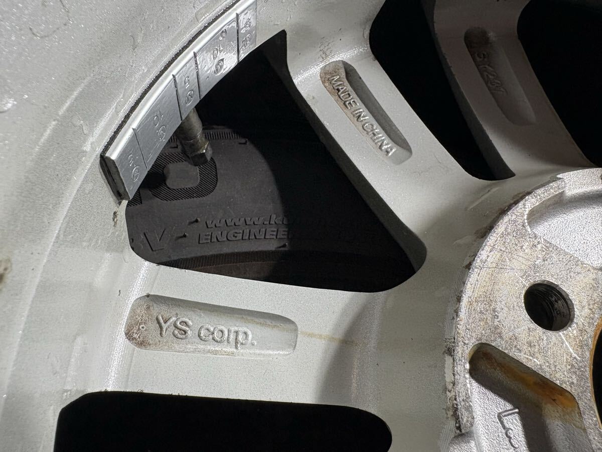 メーカー不明 15インチ アルミホイール 4本 PCD100 5.5J +43 スズキ ダイハツ タイヤ ヨコハマ_画像4