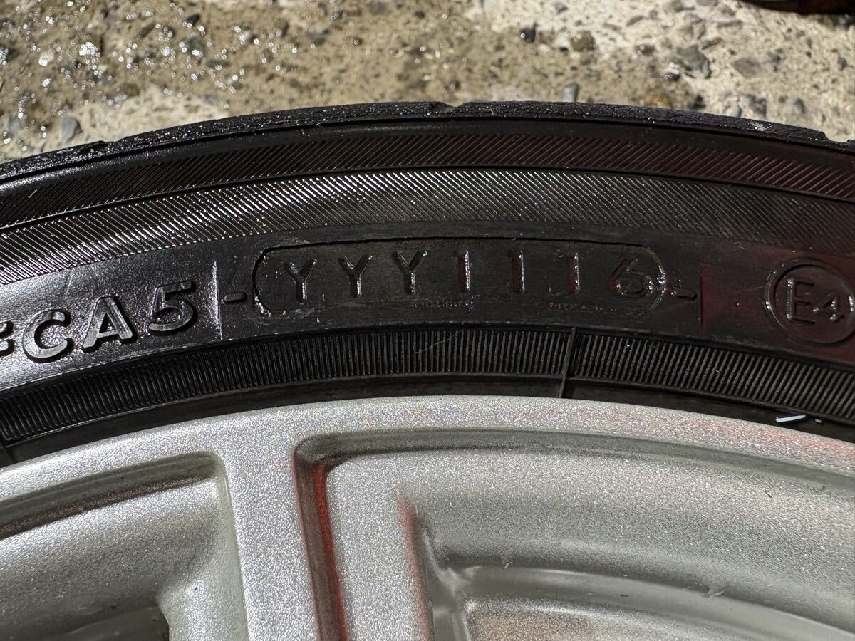 メーカー不明 15インチ アルミホイール 4本 PCD100 5.5J +43 スズキ ダイハツ タイヤ ヨコハマ_画像8