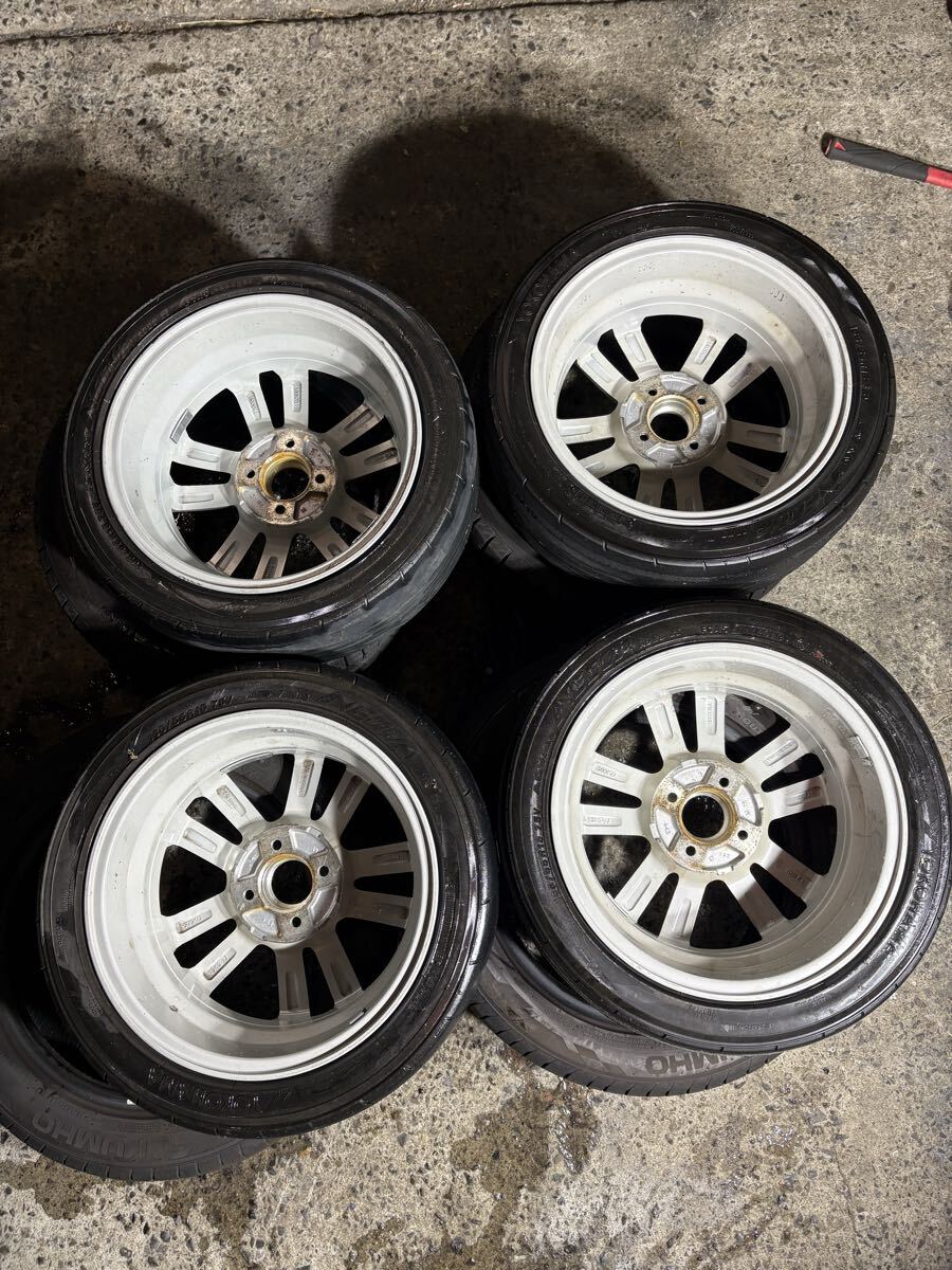 メーカー不明 15インチ アルミホイール 4本 PCD100 5.5J +43 スズキ ダイハツ タイヤ ヨコハマ_画像3