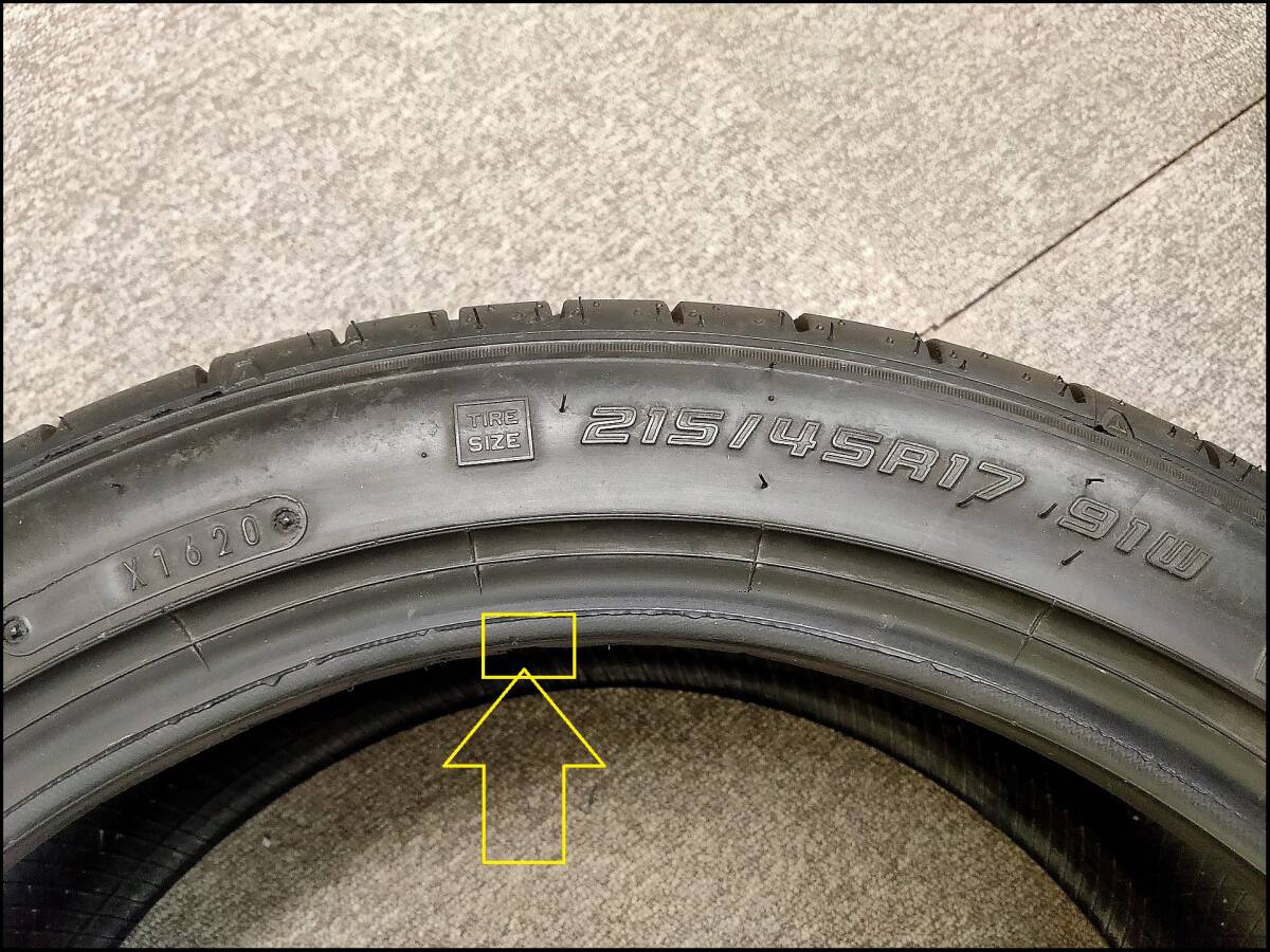 1本 訳アリ バリ山 2020年 215/45R17 91W GOODYEAR EAGLE RV F ECO グッドイヤー イーグル_画像3