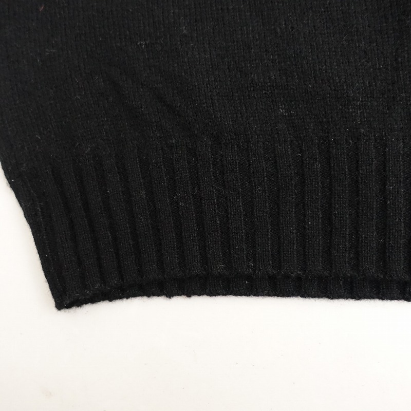 グラム (g)*パネルボーダークルーネックニットプルオーバー*Fブラック×ホワイトラグランプルオーバーウール(2-2510-213)【10K52】_画像6