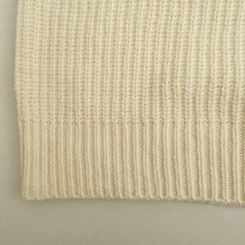 サンスペル SUNSPEL *コットンウールアゼ編みニットセーター*2クリームクルーネックラグランスリーブリブ(2-2510-207)【10K52】_画像6