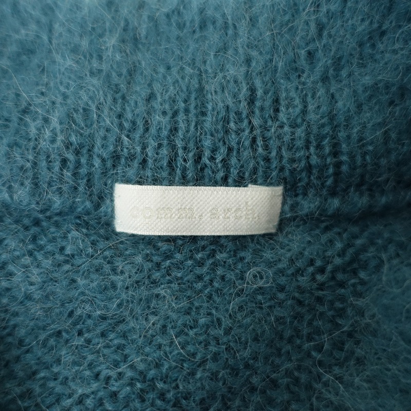 コムアーチ comm.arch. *モヘヤブレンドニットベスト*フレンチスリーブトップス緑グリーンブルーセーター(1-2510-55)【20K52】_画像6