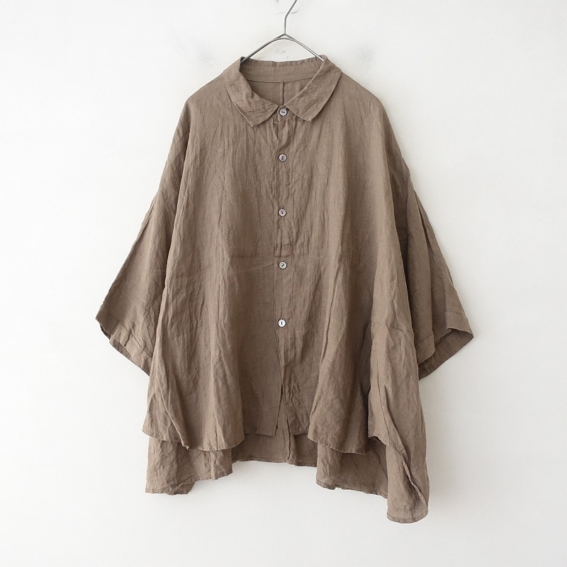 【2025SS/定価2.4万】ジャーナルスタンダード JOURNAL STANDARD LUXE *リネンキャンバスバルーンシャツ*茶(25-2510-317)【40K52】_画像1