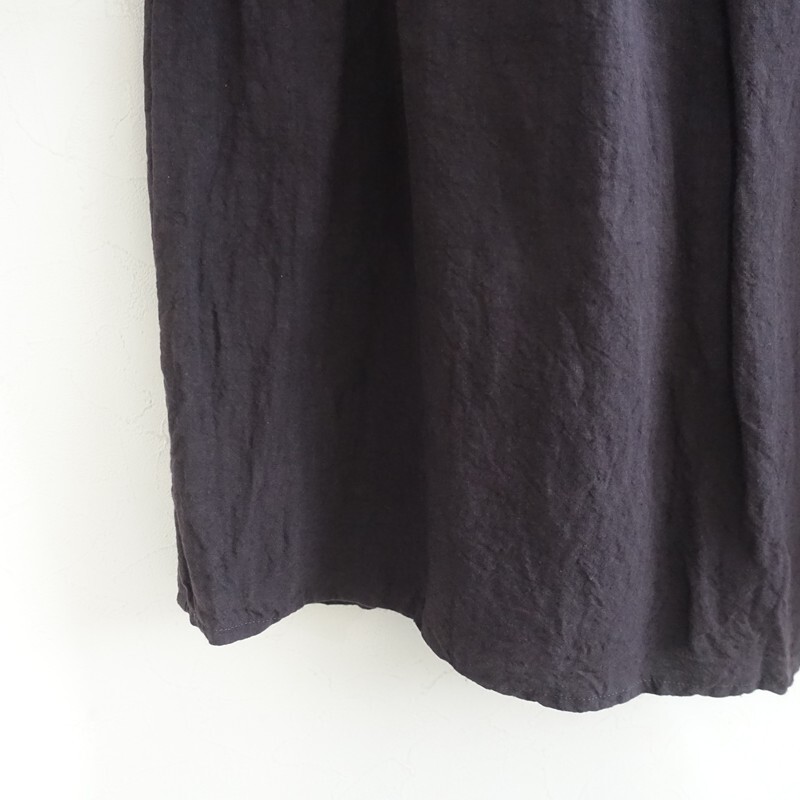 チアー cheer *リネンタックスカート*プラム系ロング無地麻ギャザーパープル紫(sk85-2510-21)【11K52】_画像4