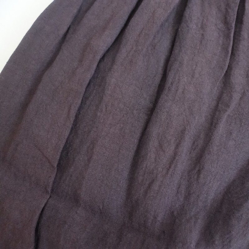 チアー cheer *リネンタックスカート*プラム系ロング無地麻ギャザーパープル紫(sk85-2510-21)【11K52】_画像5