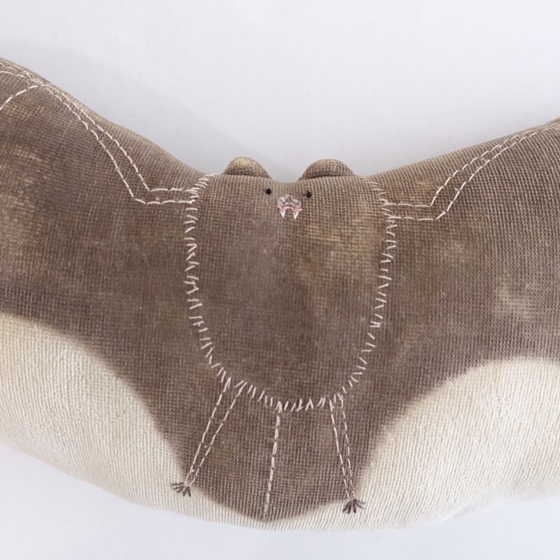 【定価1.7万】トモタケ tomotake *コウモリ クッション*インテリアコットンパイル泥染1025(ac7-2510-239)【31K52】_画像4