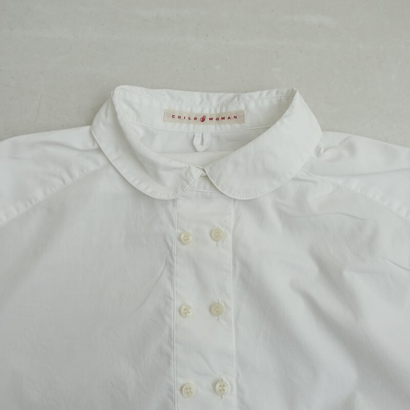 チャイルドウーマン CHILD WOMAN *コットンダブルボタン長袖ブラウス*Fシャツ白ホワイトトップス布帛(1-2510-381)【31K52】_画像5