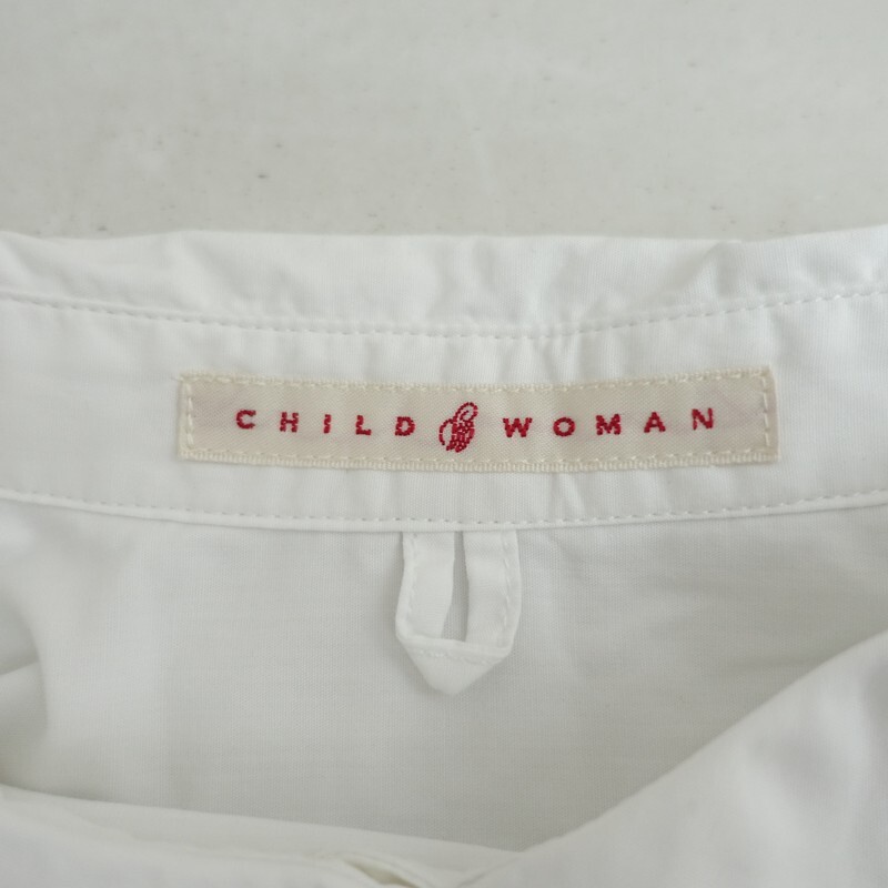 チャイルドウーマン CHILD WOMAN *コットンダブルボタン長袖ブラウス*Fシャツ白ホワイトトップス布帛(1-2510-381)【31K52】_画像7