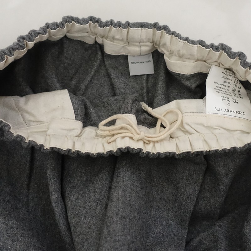 オーディナリーフィッツ Ordinary fits *ウール混タックワイドイージーパンツ*0毛グレーゴム(25-2510-428)【41K52】_画像7