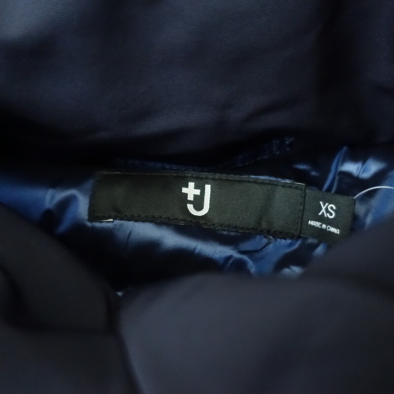 ユニクロ UNIQLO ＋J *ハイブリッドダウンジャケット*XSネイビーボリュームカラー比翼ドットボタンジッパー(jk2-2510-460)【61K52】_画像9