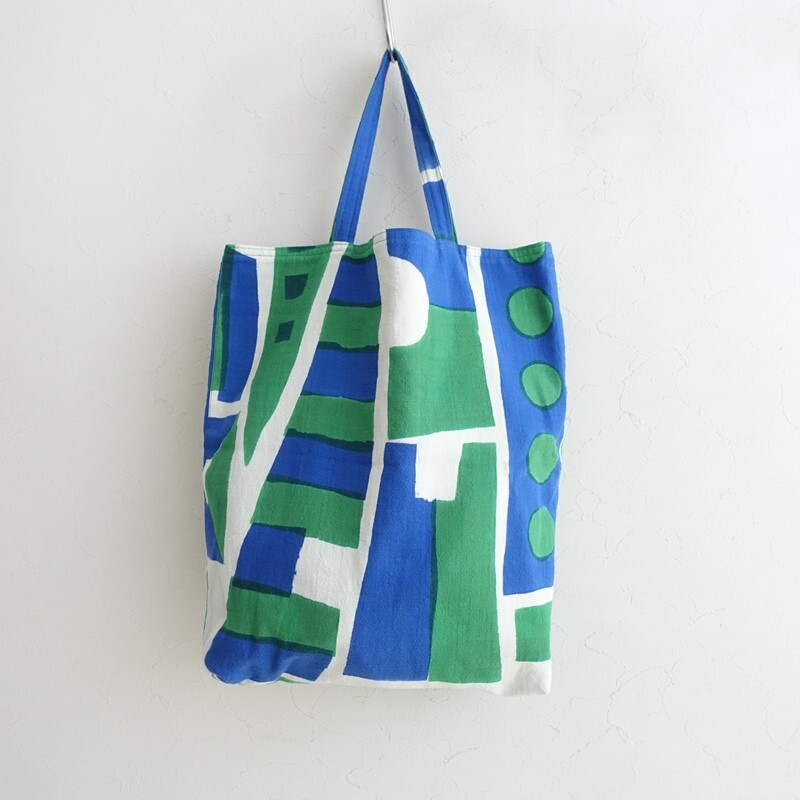 山口邦子 *型染めトートバッグ*手提げ肩掛けショルダーエコかばん(ba11-2510-116)【61K52】_画像1