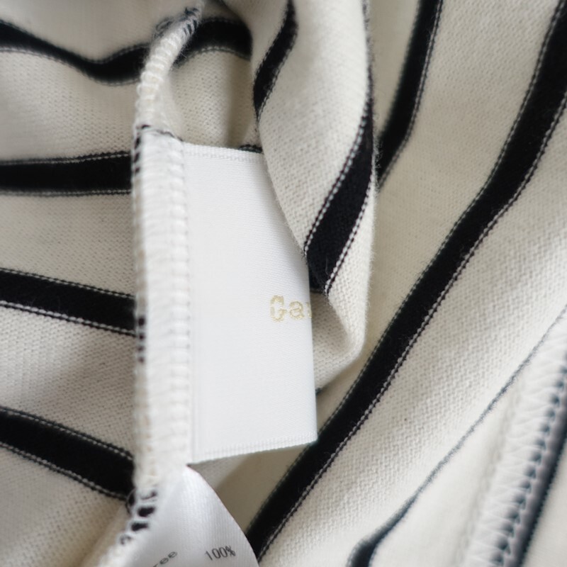 【美品/定価1.1万】ガーゼ Gauze# *スカラップカラーボーダーカットソー*F天竺黒×生成レースプルオーバー(25-2510-515)【71K52】_画像8