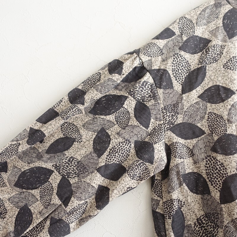 マーブルシュッド marble SUD *ビションフリーゼ カットソー*毛混ニットベージュ×チャコール総柄プリント(25-2510-513)【71K52】_画像3