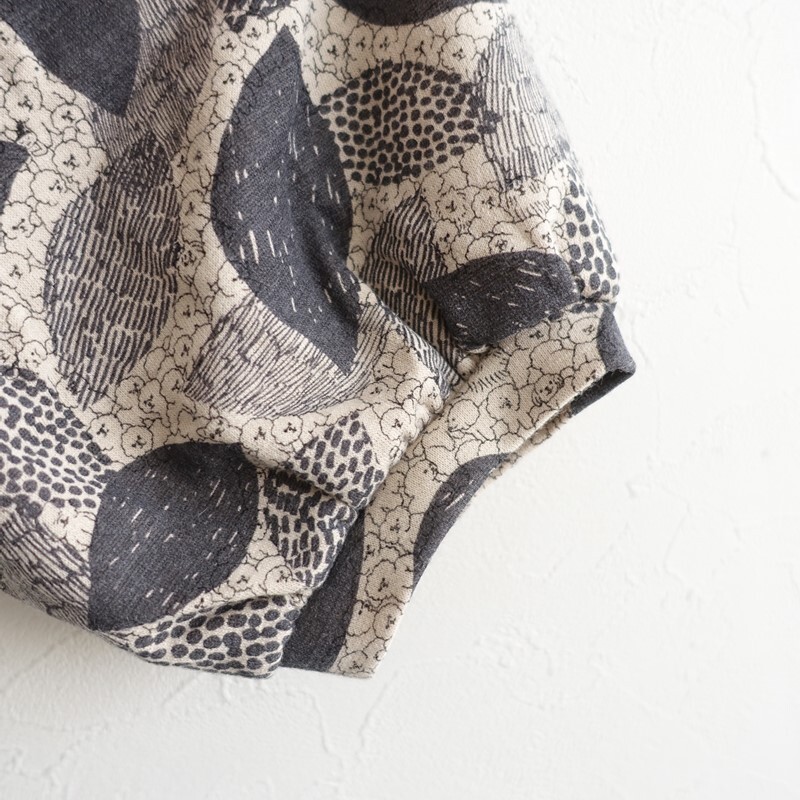 マーブルシュッド marble SUD *ビションフリーゼ カットソー*毛混ニットベージュ×チャコール総柄プリント(25-2510-513)【71K52】_画像4