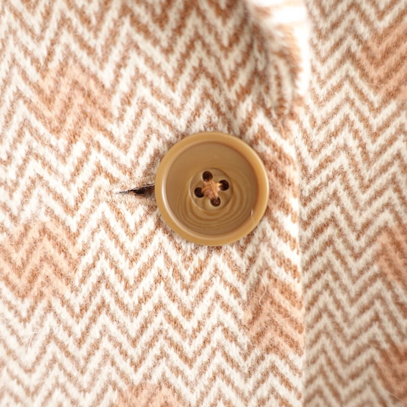 サリースコット Sally Scott *コットンウール混ショールカラージャケット*M綿毛ヘリンボーン水玉羽織上着(jk25-2510-507)【71K52】_画像6