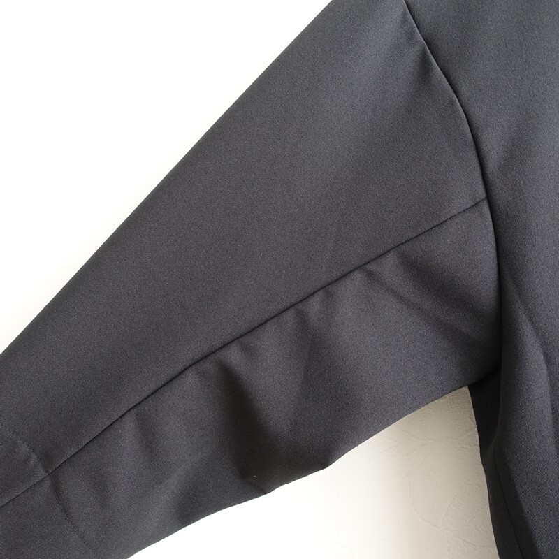 【美品】ミズイロインド mizuiro-ind *バンドカラーシャツ*黒ブラック長袖ブラウス無地(33-2510-595)【71K52】_画像3