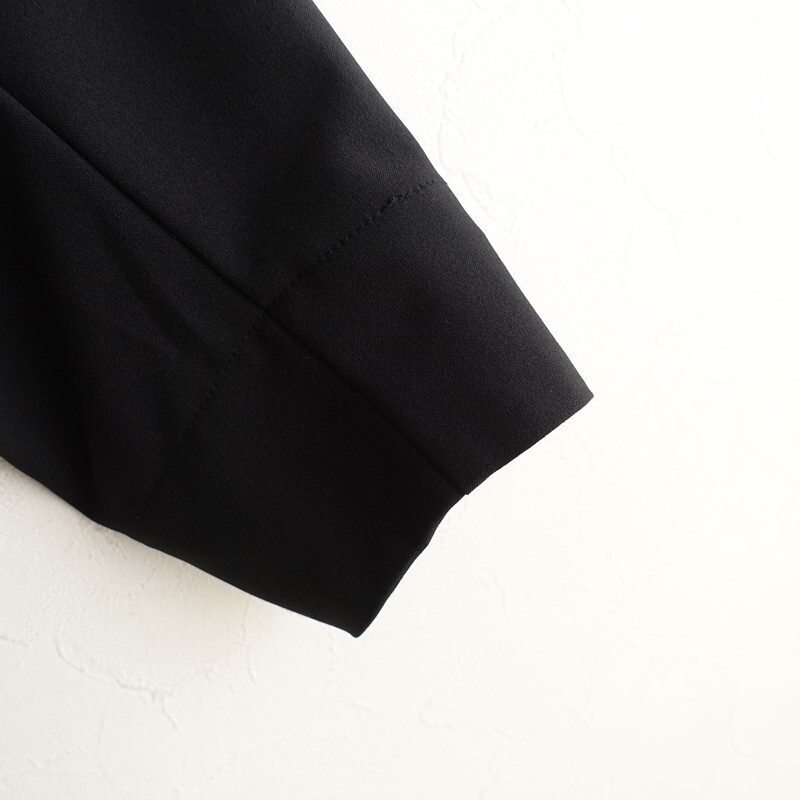 【美品】ミズイロインド mizuiro-ind *バンドカラーシャツ*黒ブラック長袖ブラウス無地(33-2510-595)【71K52】_画像4