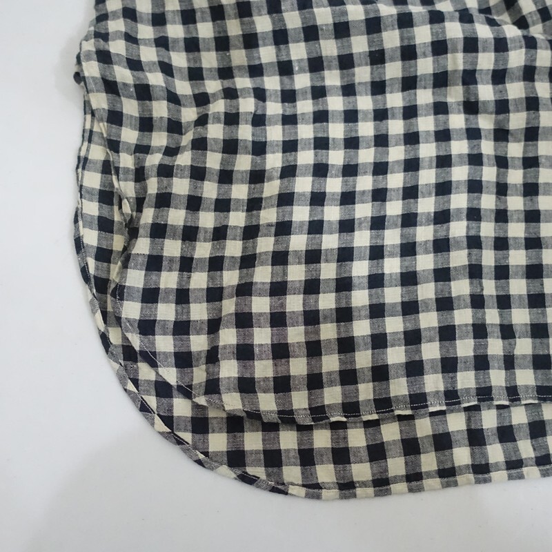 [ обычная цена 5.2 десять тысяч ]45R four ti пять a-ru* Индия марля linen. большой рубашка платье * проверка лен 45rpm(2-2510-675)[91K52]