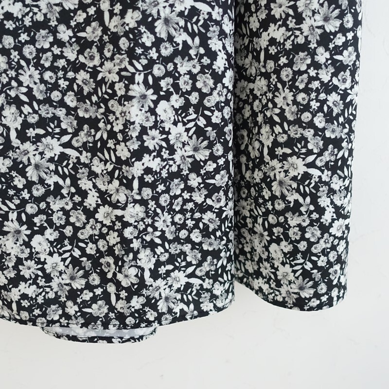 ドレステリア DRESSTERIOR *フラワープリントロングスカート*40ブラック小花柄マキシ(sk33-2510-665)【02K52】_画像4