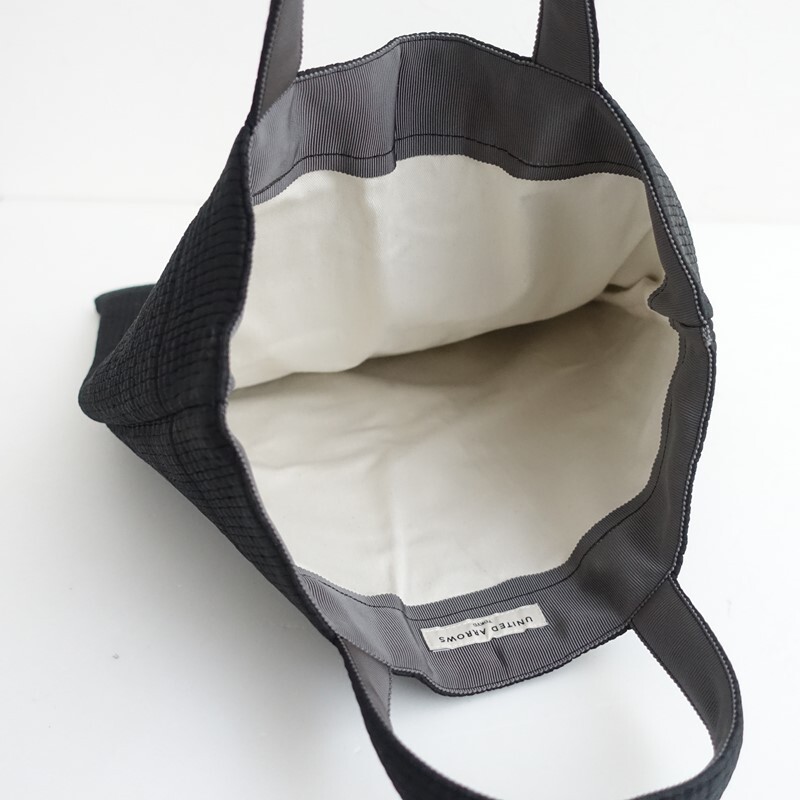 ユナイテッドアローズ TABAYA UNITED ARROWS *1989トートバッグ*ブラック手提げ縦長かばん(ba11-2511-6)【22K52】_画像4