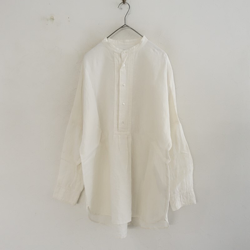 【定価2.2万】ジャーナルスタンダード ラックス JOURNAL STANDARD LUXE *40リネンスタンドプルシャツ*麻白(25-2510-778)【22K52】_画像1