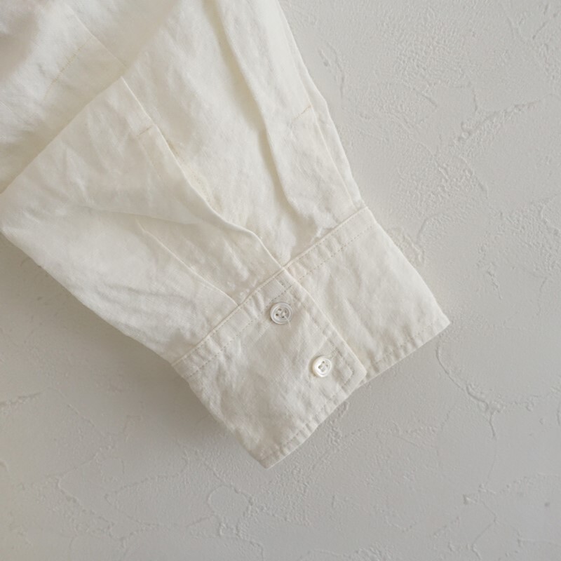 【定価2.2万】ジャーナルスタンダード ラックス JOURNAL STANDARD LUXE *40リネンスタンドプルシャツ*麻白(25-2510-778)【22K52】_画像4