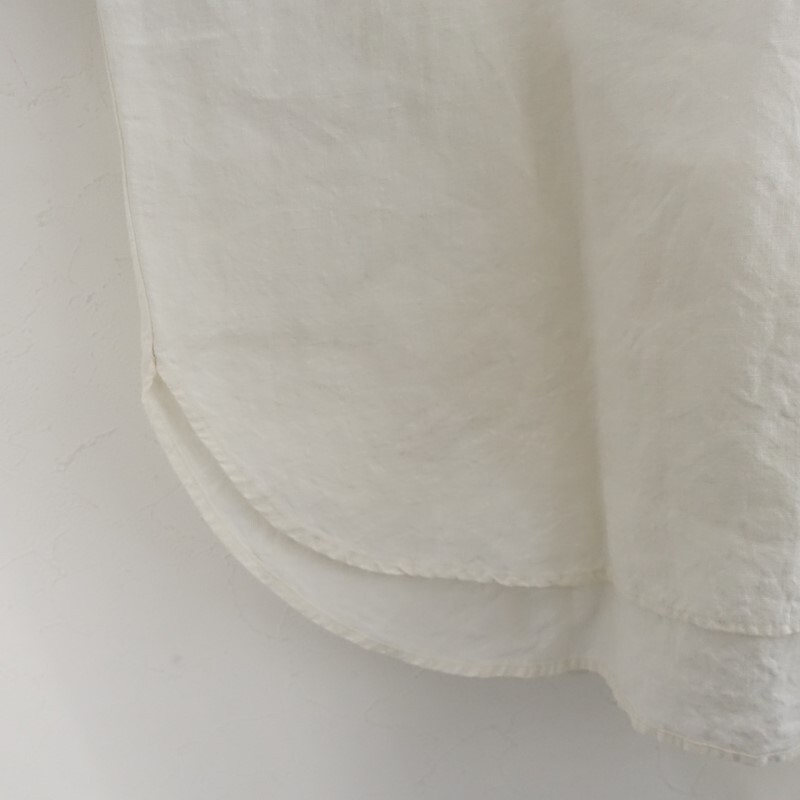 【定価2.2万】ジャーナルスタンダード ラックス JOURNAL STANDARD LUXE *40リネンスタンドプルシャツ*麻白(25-2510-778)【22K52】_画像5