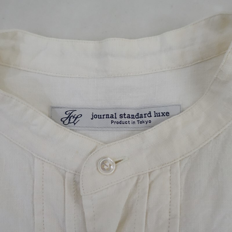 【定価2.2万】ジャーナルスタンダード ラックス JOURNAL STANDARD LUXE *40リネンスタンドプルシャツ*麻白(25-2510-778)【22K52】_画像7