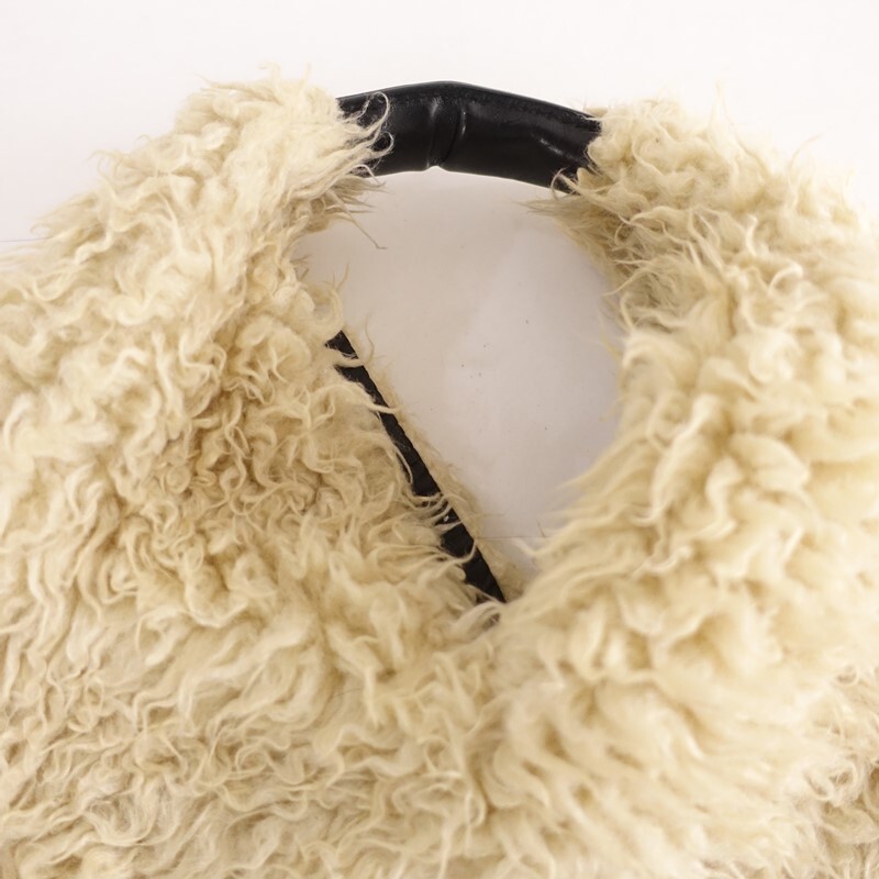 エムエム6メゾンマルジェラ MM6 Maison Margiela *ファーバッグ*かばん手提げベージュ1125(ba7-2511-10)【42K52】_画像5