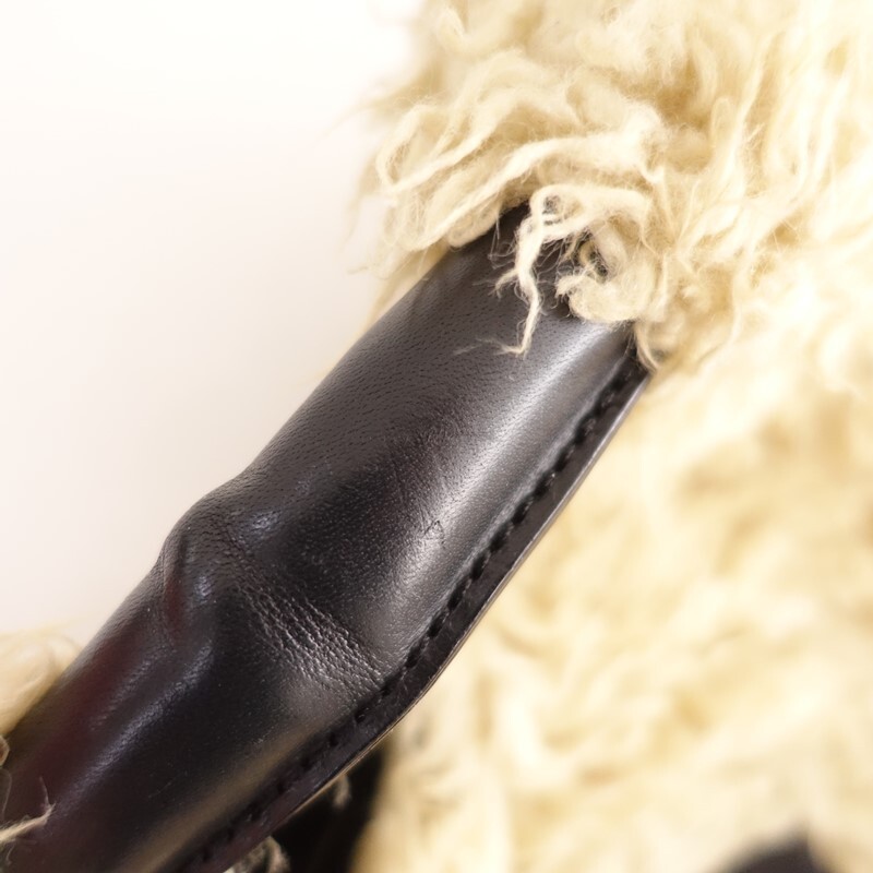 エムエム6メゾンマルジェラ MM6 Maison Margiela *ファーバッグ*かばん手提げベージュ1125(ba7-2511-10)【42K52】_画像7