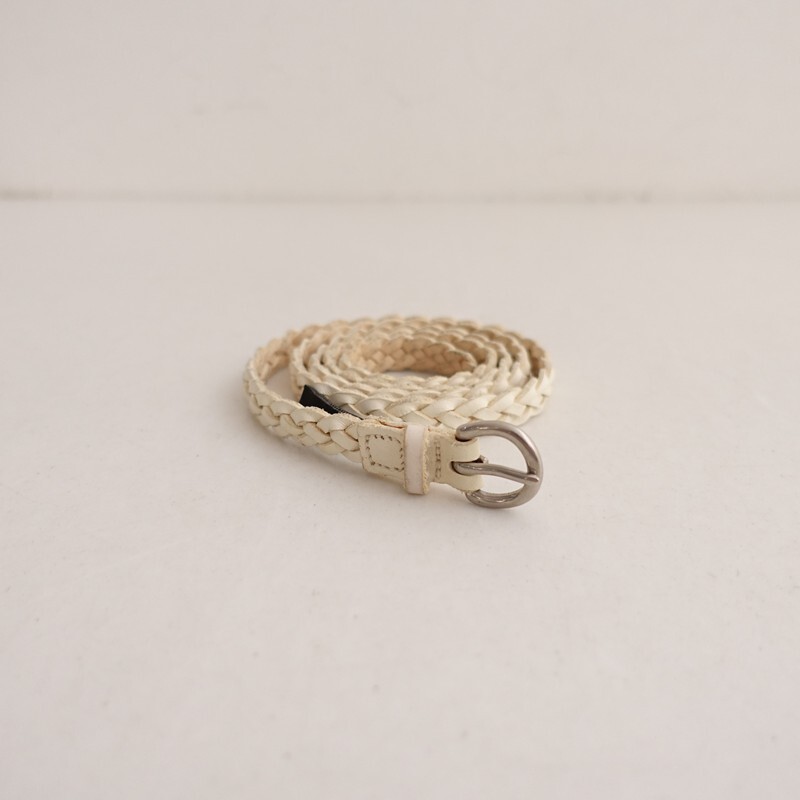 アングロ ANGLO *メッシュレザーベルト*オフホワイト革アクセサリー(ac30-2511-31)【62K52】_画像1