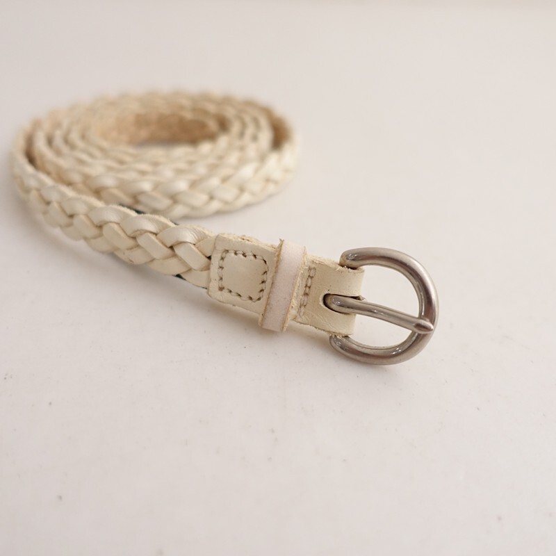 アングロ ANGLO *メッシュレザーベルト*オフホワイト革アクセサリー(ac30-2511-31)【62K52】_画像2