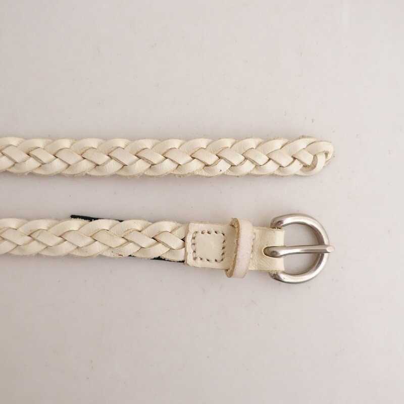 アングロ ANGLO *メッシュレザーベルト*オフホワイト革アクセサリー(ac30-2511-31)【62K52】_画像3