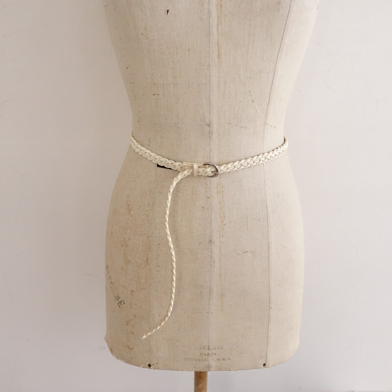 アングロ ANGLO *メッシュレザーベルト*オフホワイト革アクセサリー(ac30-2511-31)【62K52】_画像5