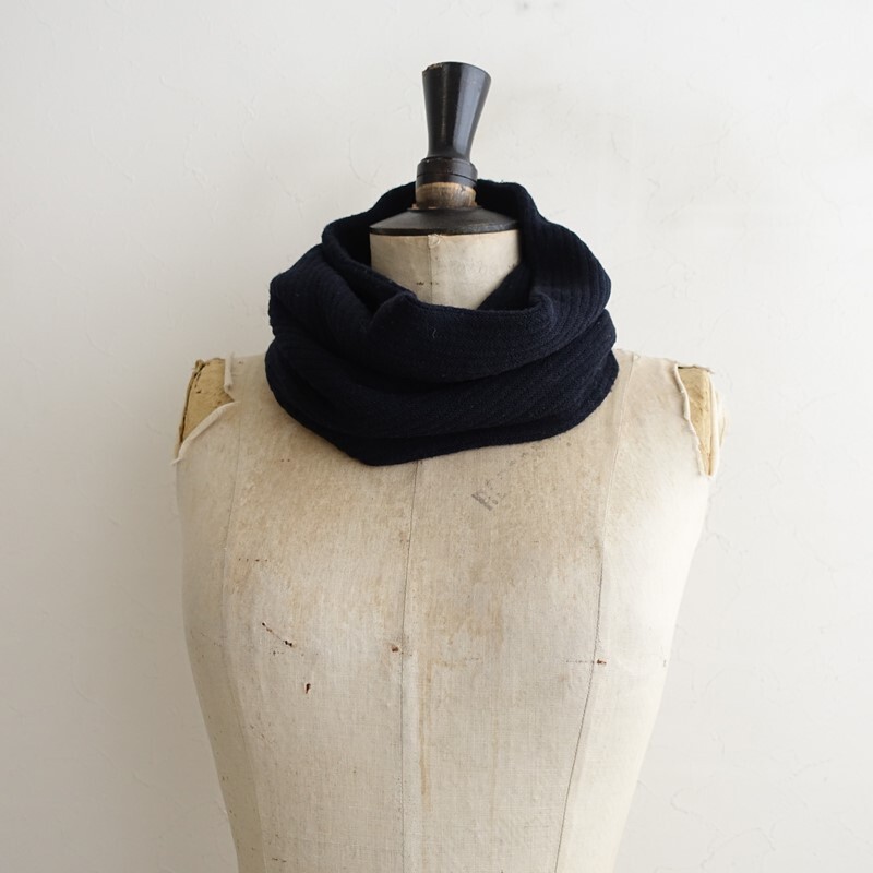 マッキントッシュロンドン MACKINTOSH LONDON *ニットスヌード*ネックウォーマー濃紺リブ編み1125(st7-2511-80)【82K52】_画像1