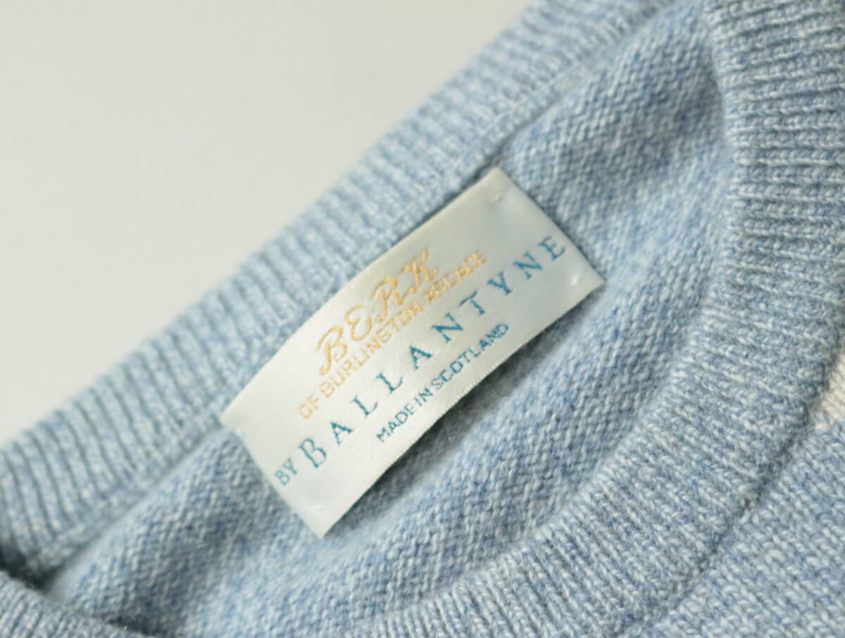C304/BALLANTYNE/バランタイン/BERK/スコットランド製/カシミヤ100/クルーネック/カシミヤニットセーター/46サイズ/_画像5