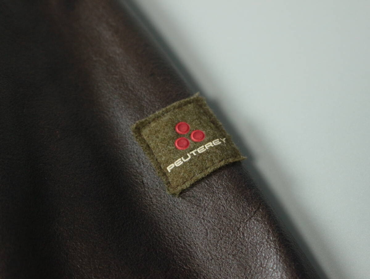 C316/PEUTEREY/ピューテリー/本革/オールレザー/フランス軍モチーフ/牛革/レザージャケット/革ジャン/ブルゾン/ブラウン/VERA PELLE/_画像9