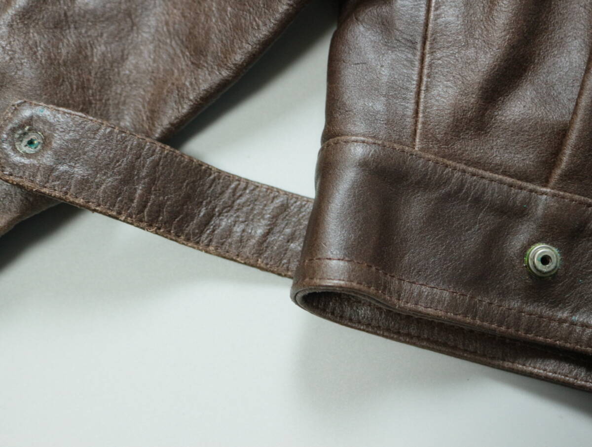 C316/PEUTEREY/ピューテリー/本革/オールレザー/フランス軍モチーフ/牛革/レザージャケット/革ジャン/ブルゾン/ブラウン/VERA PELLE/_画像5