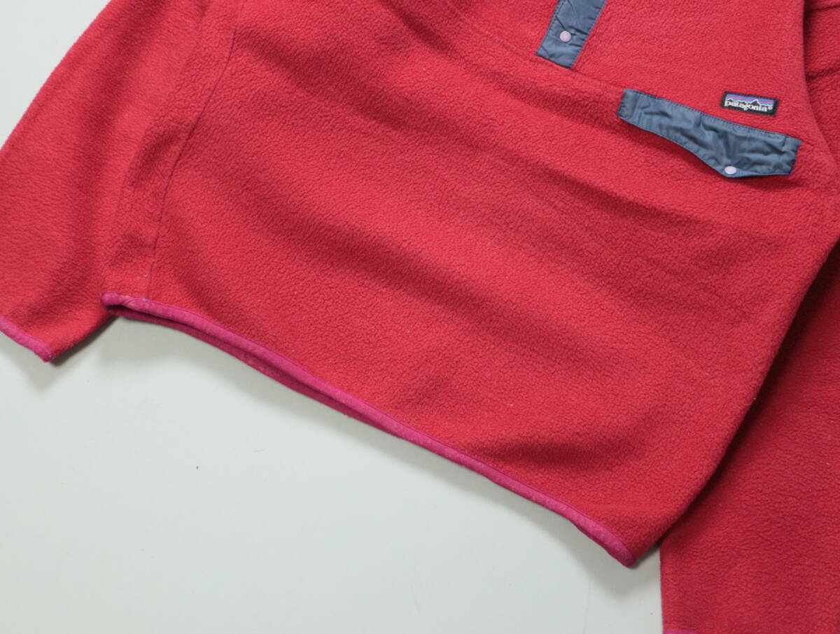 C334/patagonia/パタゴニア/90S/SNAP T/スナップT/フリースジャケット/プルオーバー/ジャケット/Sサイズ/レッド/雪なしタグ/_画像4