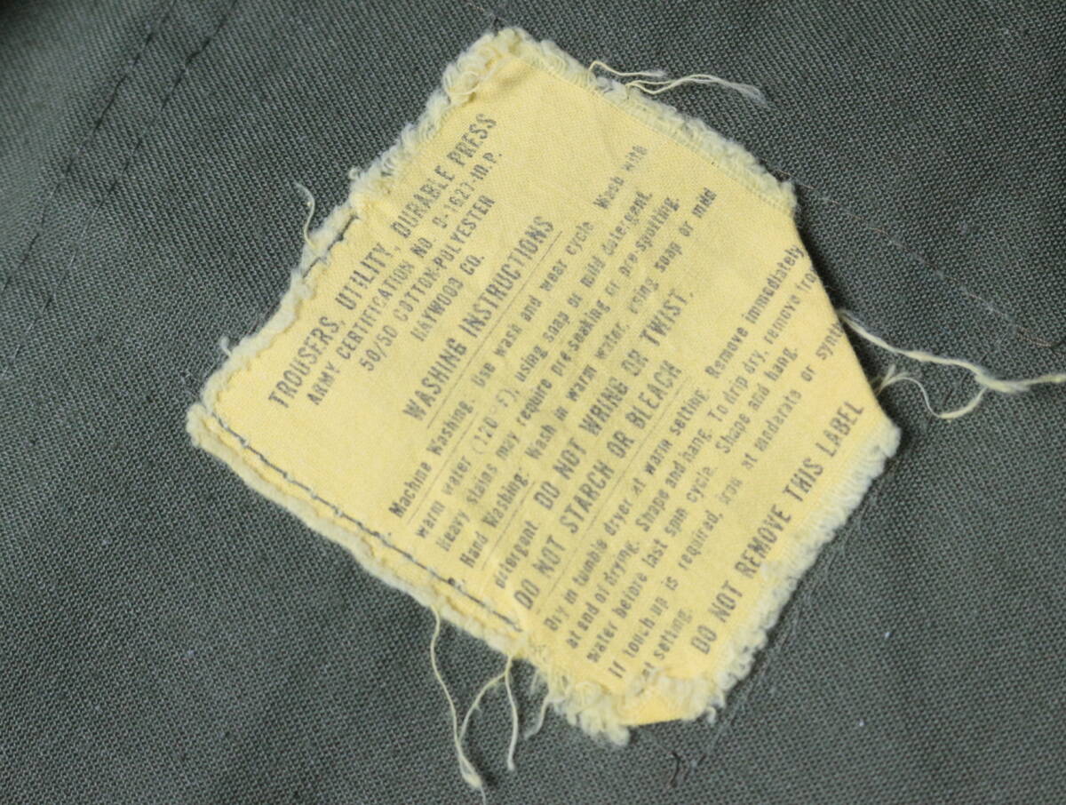 C378/KAYWOOD CO/US ARMY/ユーティリティトラウザー/OG-507/70S/80S/ベイカーパンツ/ボトムズ/カーキ/ミリタリー_画像7