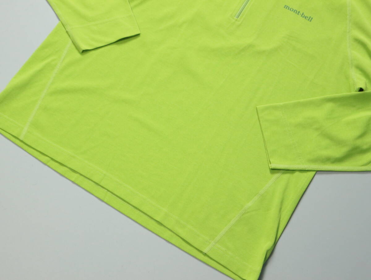 C400/mont-bell/モンベル/#1114124/WIC.ジップシャツ/美品/黄緑/長袖/トップス/XLサイズ/アウトドア/登山_画像3