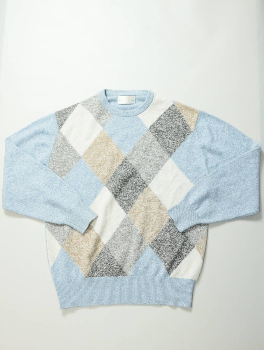 C304/BALLANTYNE/バランタイン/BERK/スコットランド製/カシミヤ100/クルーネック/カシミヤニットセーター/46サイズ/_画像1