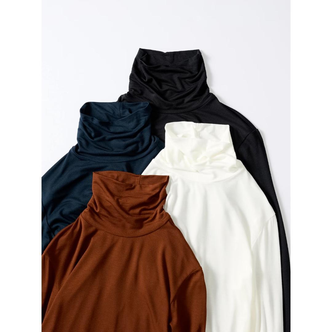 2枚セット ヒートテック ウルトラライト タートルネックT DARK GRAY_画像3