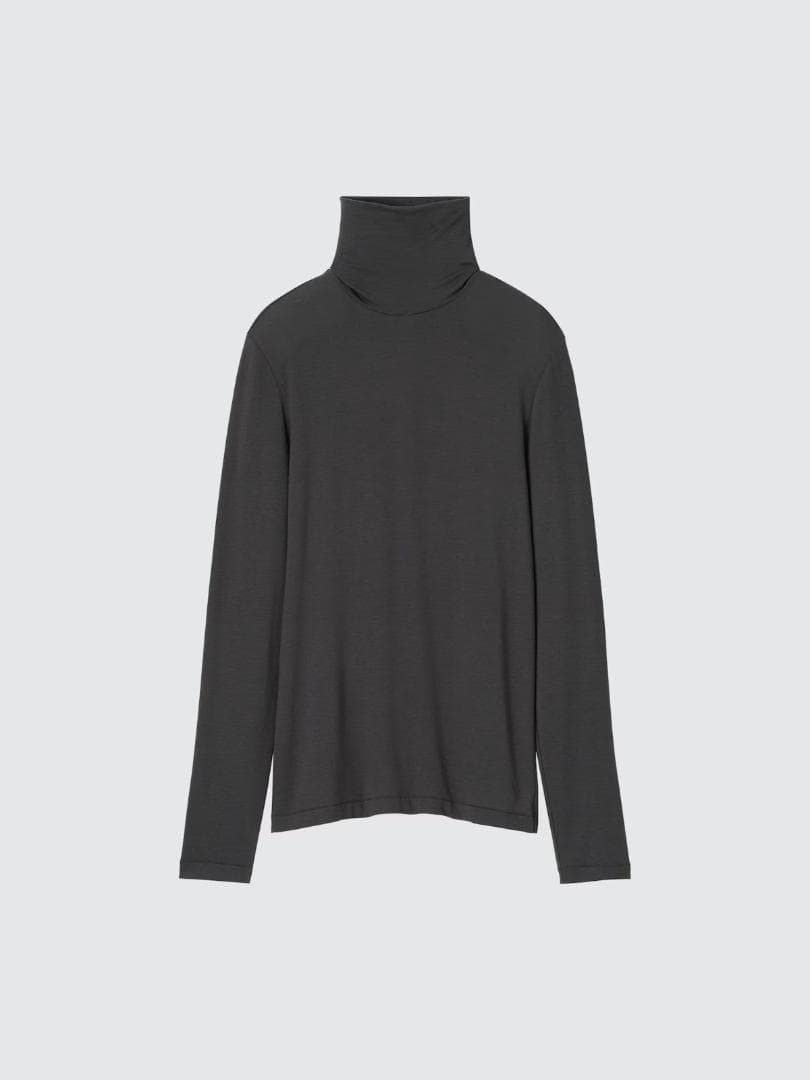 ヒートテック 2枚 L ウルトラライト タートルネックT DARK GRAY_画像1