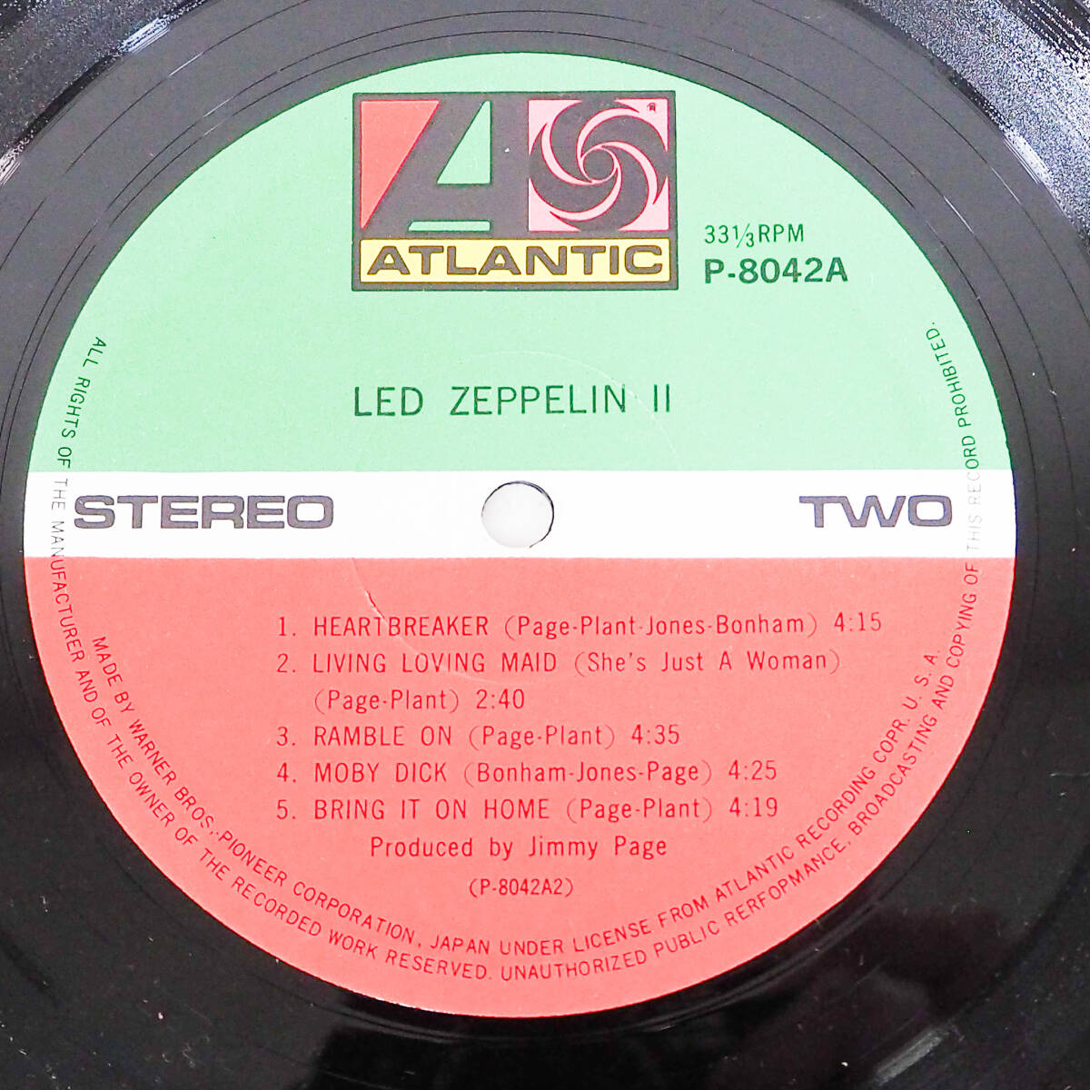 Led Zeppelin レッドツェッペリン Led Zeppelin II レッドツェッペリン2 レコード LP P8042A ATLANTIC S1757_画像6