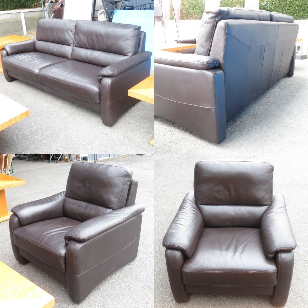 大塚家具 iDC 応接ソファセット 4点セット ブラック ソファ テーブル スプレンダー エグゼクティブ 高級 AG17269 中古家具_画像3