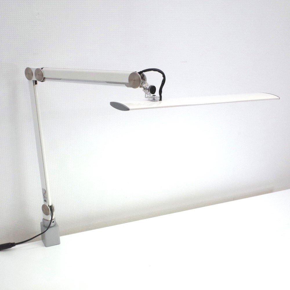 山田照明 Z-Light/ゼットライト デスクライト Z-60MCKW LED照明 シェード幅40cm 昼白色 卓上型 ホワイト 明かり EG16001 中古オフィス家電_画像1